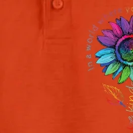 Lgbtq Rainbow Sunflower World Flower Pride Be Equality Kind Dry Zone Grid Performance Polo