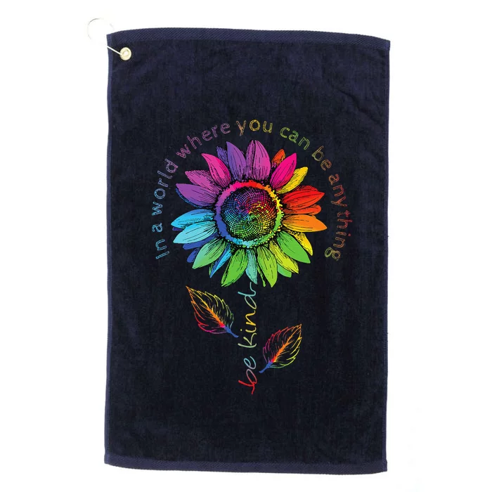 Lgbtq Rainbow Sunflower World Flower Pride Be Equality Kind Platinum Collection Golf Towel