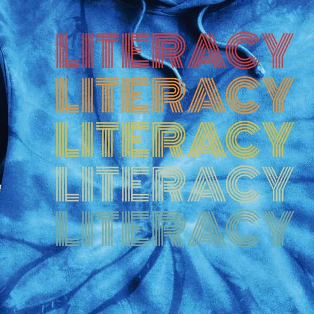 Literacy Retro Style International Literacy Day Gift Tie Dye Hoodie