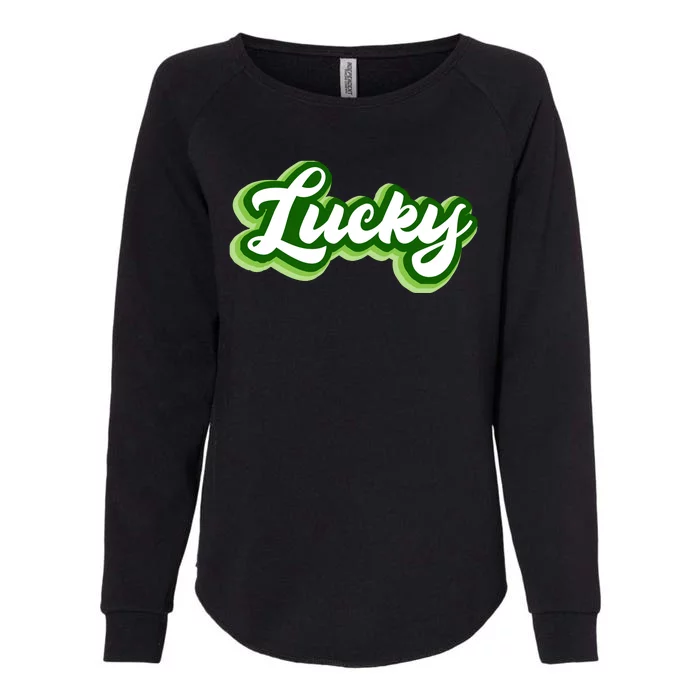 Lucky Retro St Patrick's Day Womens California Wash Sweatshirt