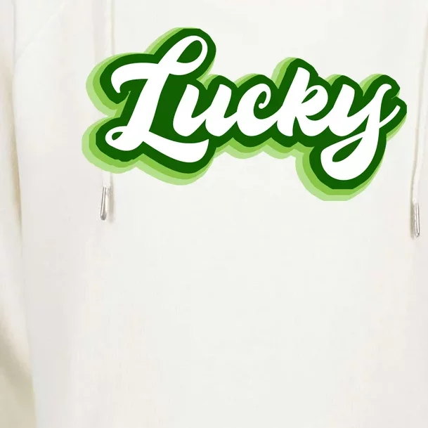 Lucky Retro St Patrick's Day Womens Funnel Neck Pullover Hood