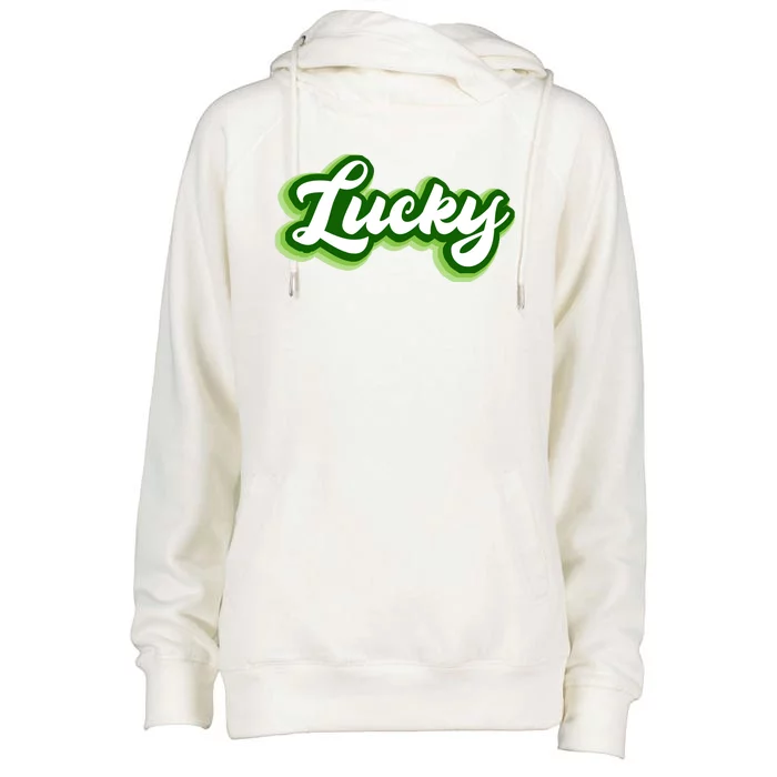 Lucky Retro St Patrick's Day Womens Funnel Neck Pullover Hood