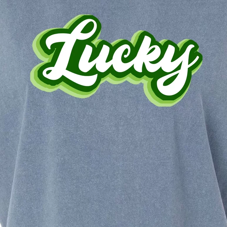 Lucky Retro St Patrick's Day Garment-Dyed Women's Muscle Tee