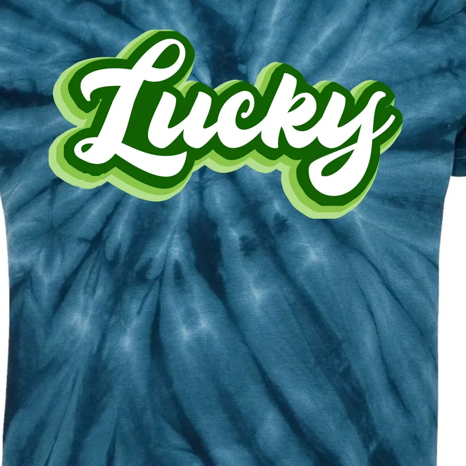 Lucky Retro St Patrick's Day Kids Tie-Dye T-Shirt