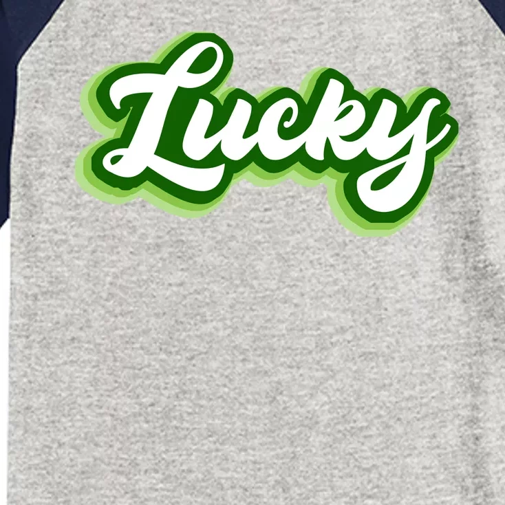 Lucky Retro St Patrick's Day Kids Colorblock Raglan Jersey