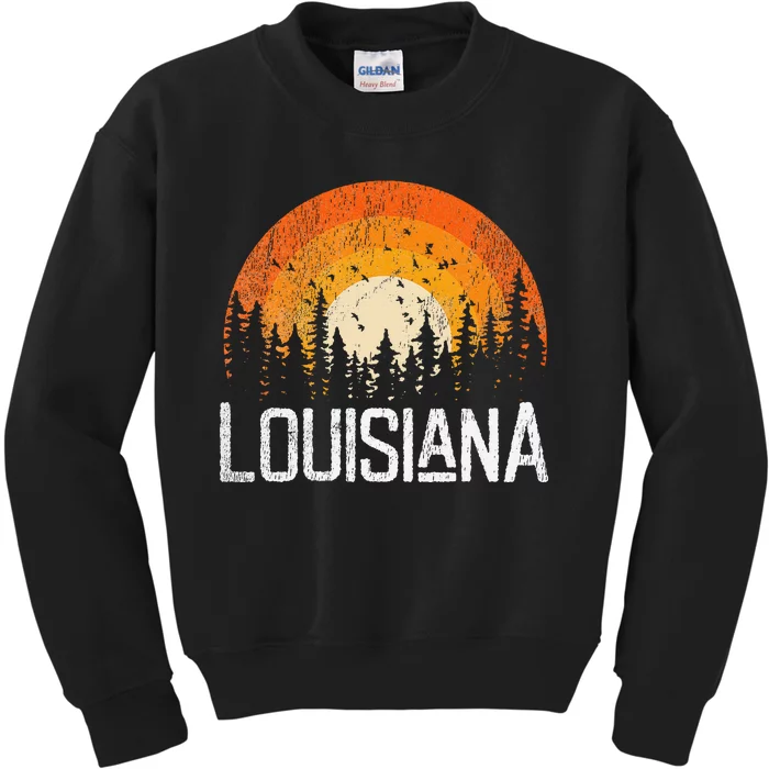 Louisiana Retro Style Vintage 70s 80s Women Gift Kids Sweatshirt