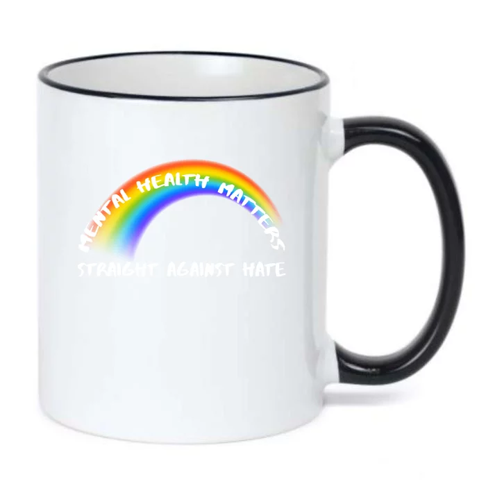 Lgbtq Rainbow Straight Against Hate Great Gift Black Color Changing Mug