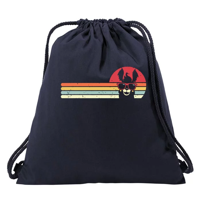 Llama Retro Style Alpaca Drawstring Bag