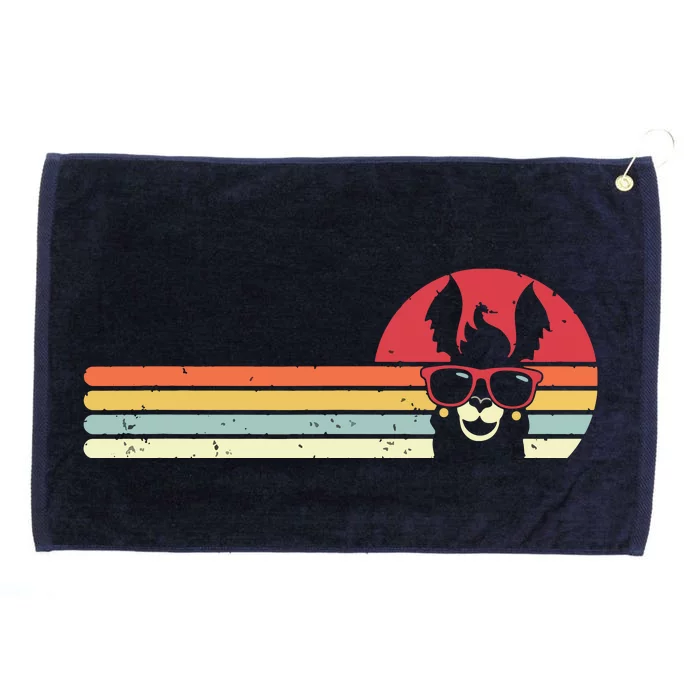 Llama Retro Style Alpaca Grommeted Golf Towel