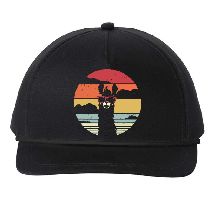 Llama Retro Style Alpaca Snapback Five-Panel Rope Hat