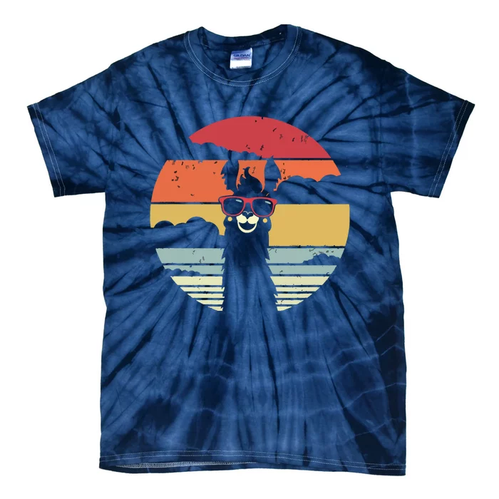 Llama Retro Style Alpaca Tie-Dye T-Shirt