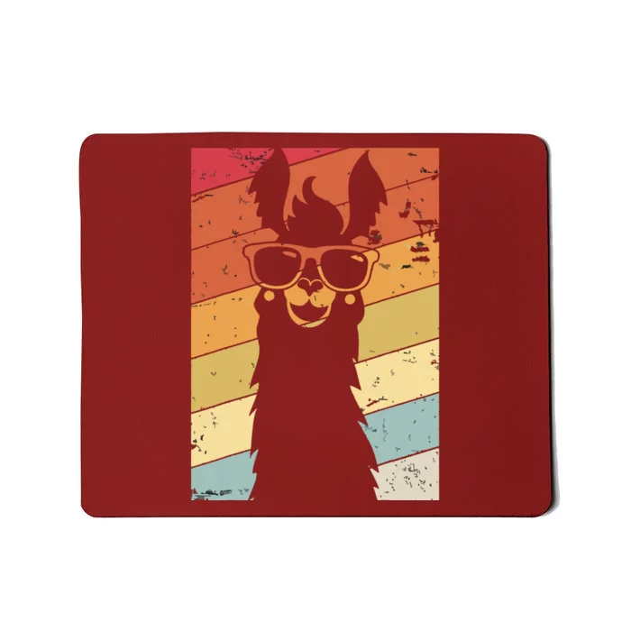 Llama Retro Style Alpaca Mousepad