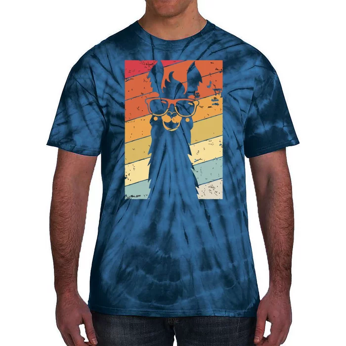 Llama Retro Style Alpaca Tie-Dye T-Shirt