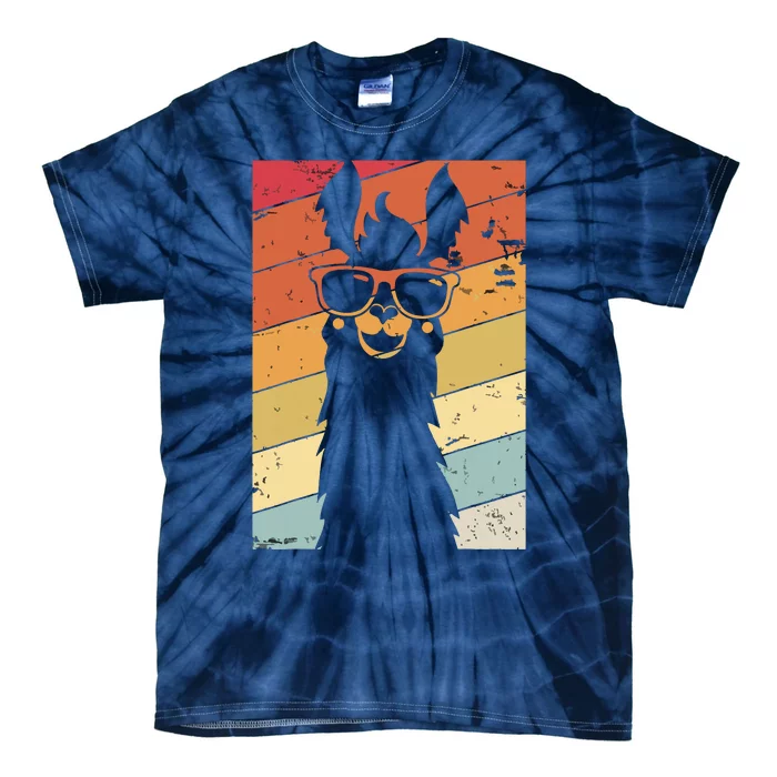 Llama Retro Style Alpaca Tie-Dye T-Shirt