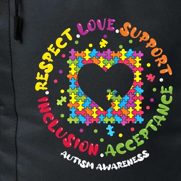 Love Respect Support Inclusion Acceptance Autism Awareness Gift Daily Commute Backpack