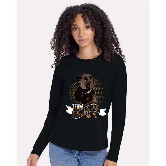 Labrador Retriever Team Chocolate Lab Funny Gift Tees Womens Cotton Relaxed Long Sleeve T-Shirt