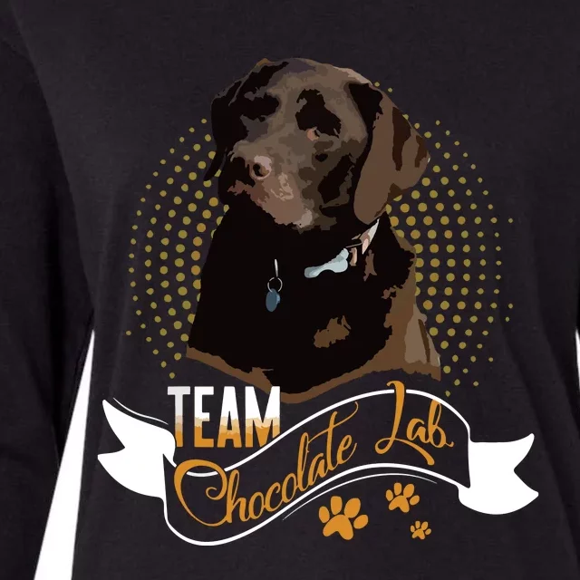 Labrador Retriever Team Chocolate Lab Funny Gift Tees Womens Cotton Relaxed Long Sleeve T-Shirt