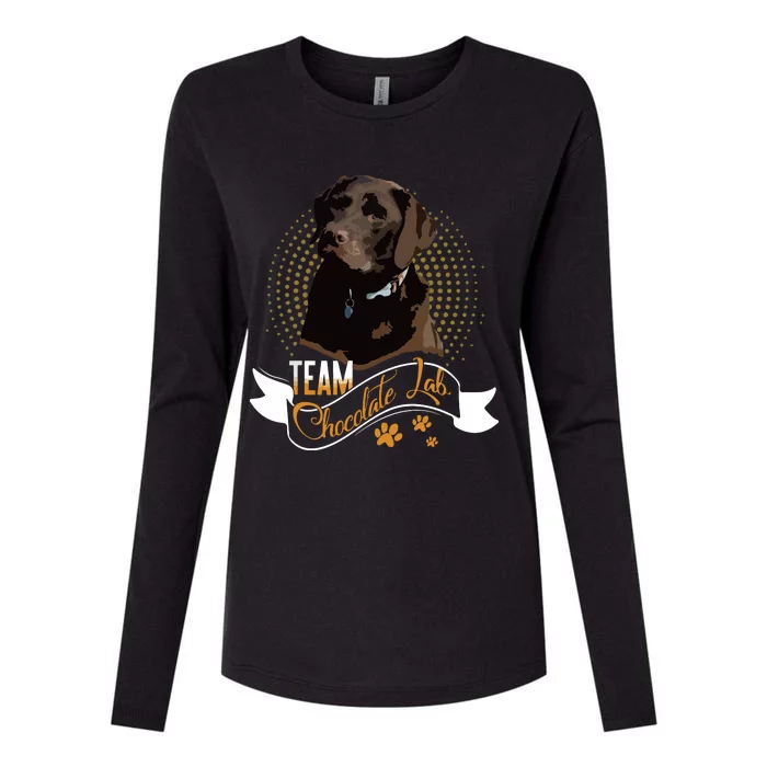 Labrador Retriever Team Chocolate Lab Funny Gift Tees Womens Cotton Relaxed Long Sleeve T-Shirt