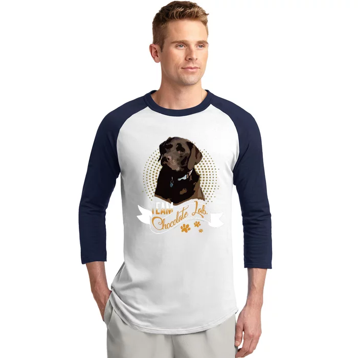 Labrador Retriever Team Chocolate Lab Funny Gift Tees Baseball Sleeve Shirt