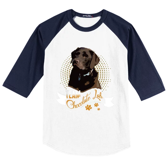 Labrador Retriever Team Chocolate Lab Funny Gift Tees Baseball Sleeve Shirt