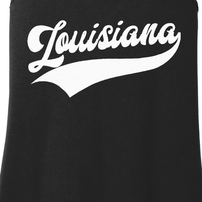 Louisiana Retro Throwback Design Ladies Essential Tank