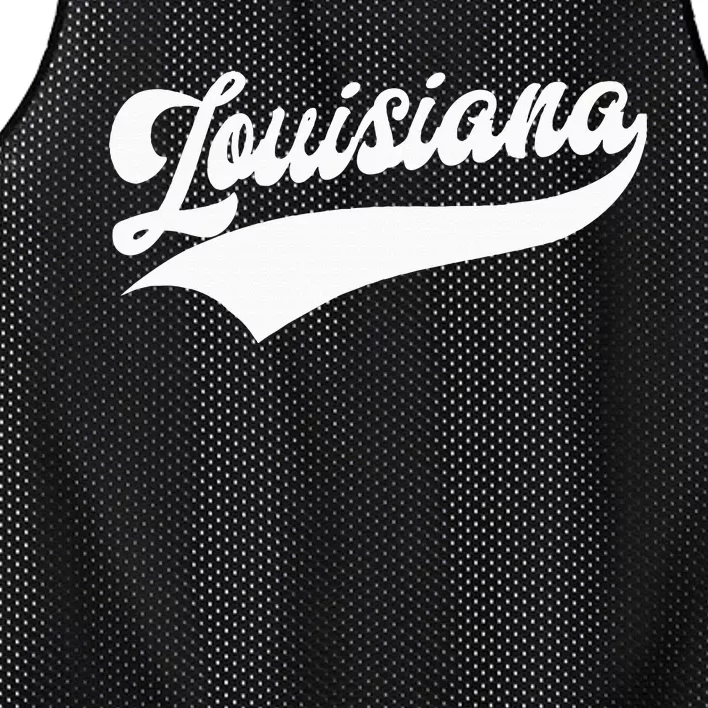 Louisiana Retro Throwback Design Mesh Reversible Basketball Jersey Tank