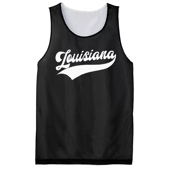 Louisiana Retro Throwback Design Mesh Reversible Basketball Jersey Tank