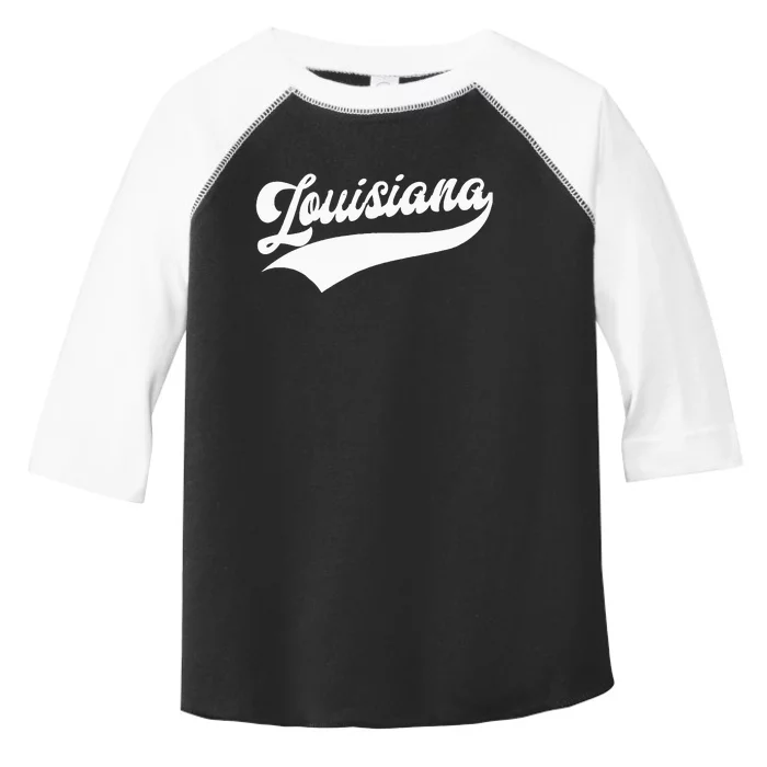 Louisiana Retro Throwback Design Toddler Fine Jersey T-Shirt