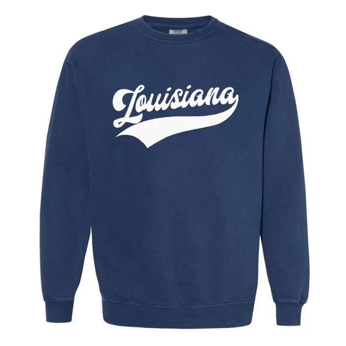 Louisiana Retro Throwback Design Garment-Dyed Sweatshirt