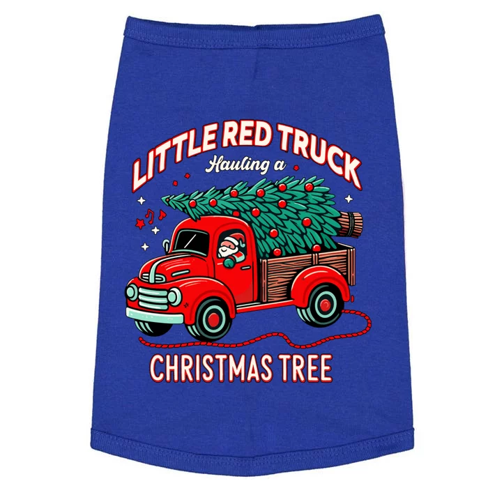 Little Red Truck Hauling A Christmas Tree Doggie Tank