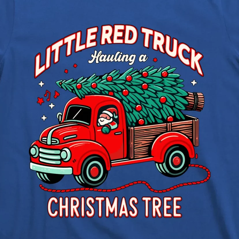 Little Red Truck Hauling A Christmas Tree T-Shirt