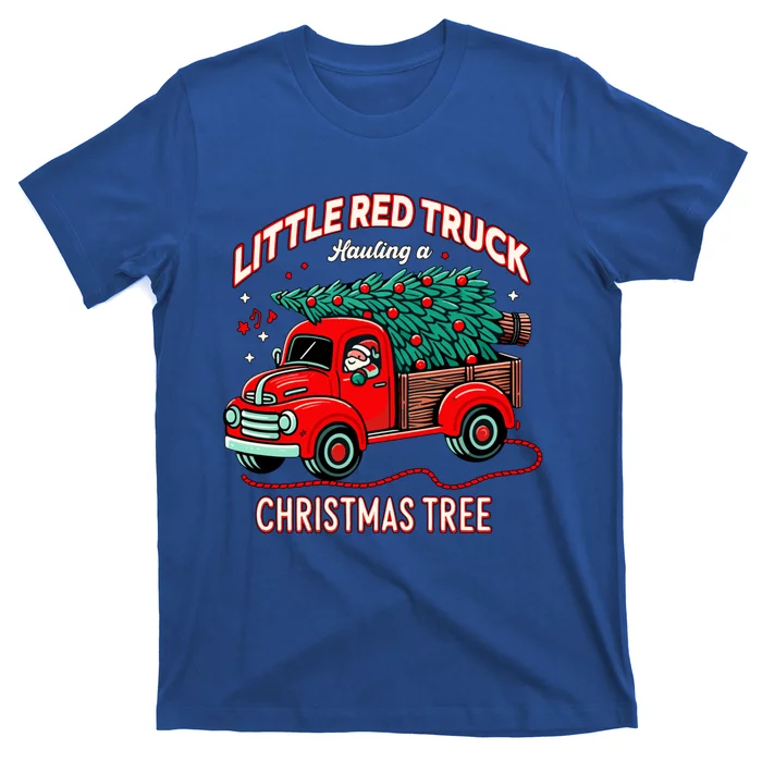 Little Red Truck Hauling A Christmas Tree T-Shirt