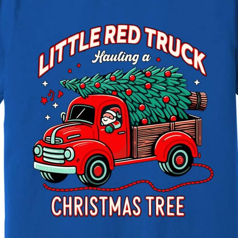 Little Red Truck Hauling A Christmas Tree Premium T-Shirt