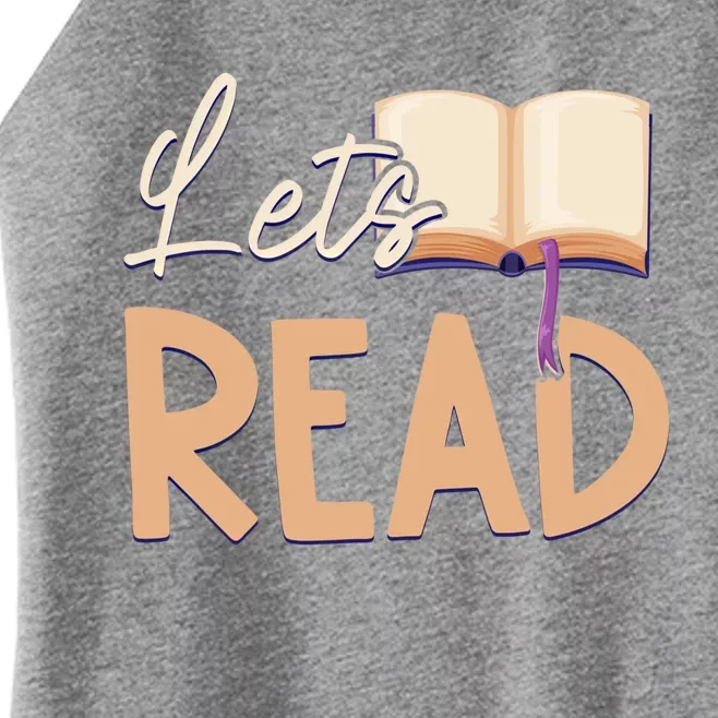 Lets Read Teacher Reading Books And Bookworm Library Day Gift Women’s Perfect Tri Rocker Tank