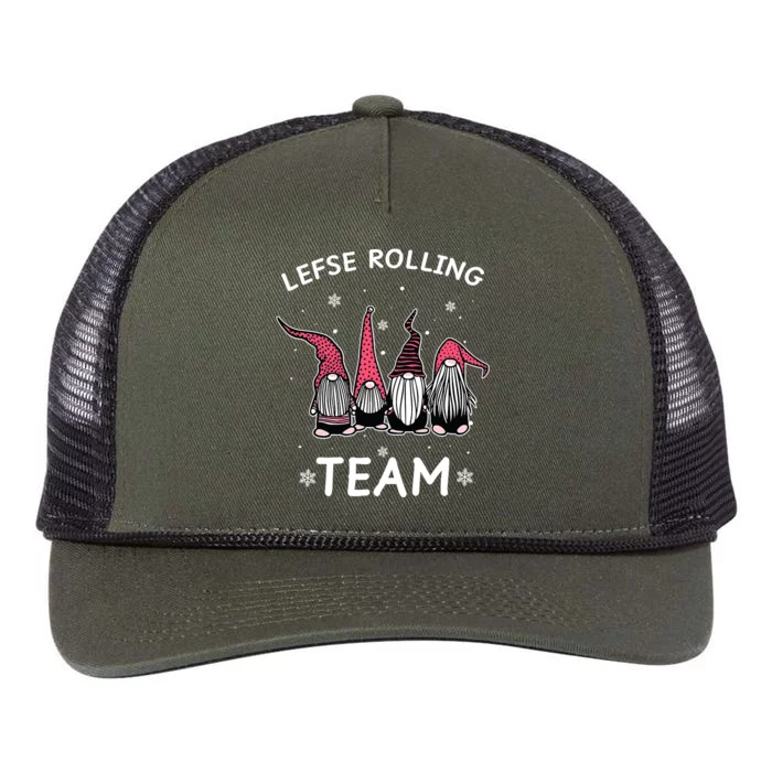 Lefse Rolling Team God Jul Gnome Gifts Christmas Pajama Retro Rope Trucker Hat Cap