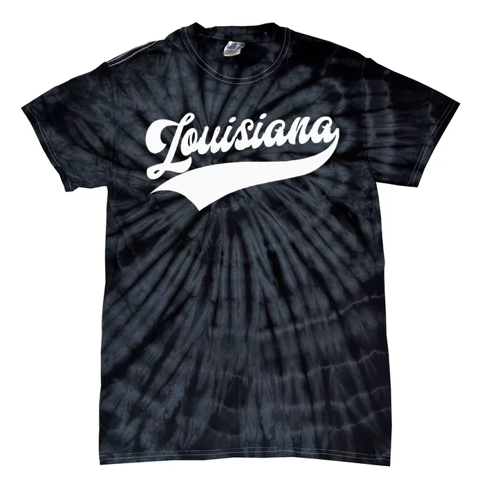 Louisiana Retro Throwback Tie-Dye T-Shirt