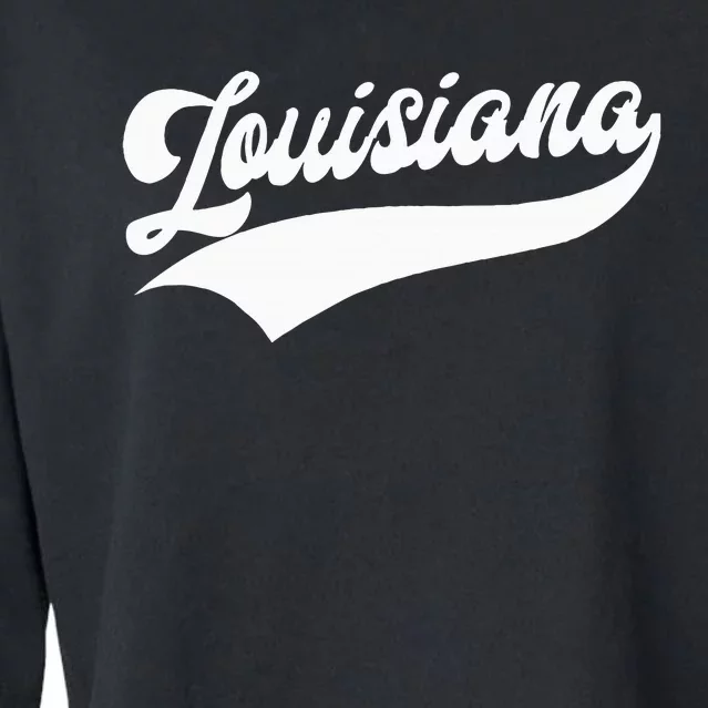 Louisiana Retro Throwback Cropped Pullover Crew