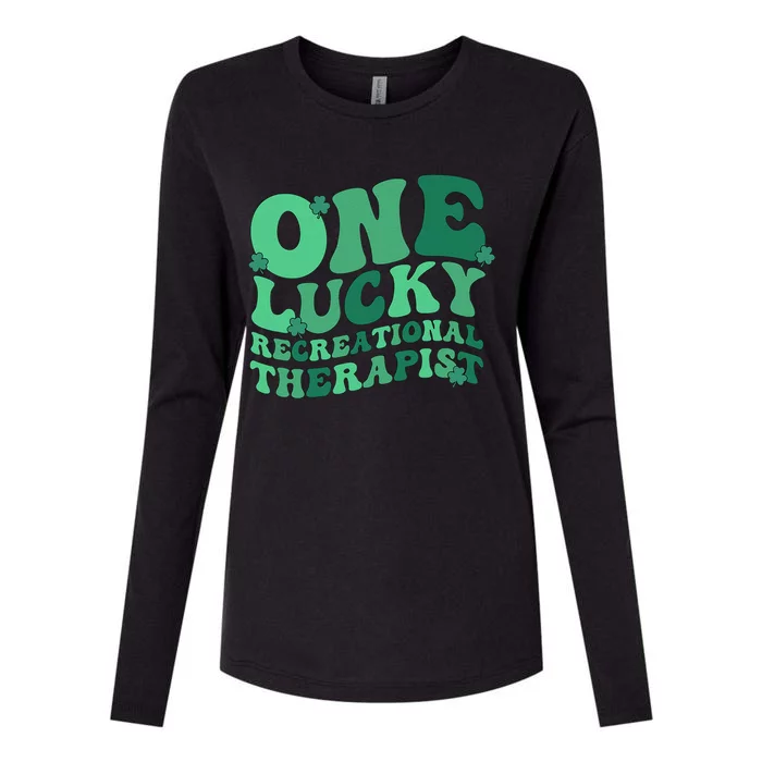 Lucky Recreational Therapist St. Patrick's Day Womens Cotton Relaxed Long Sleeve T-Shirt