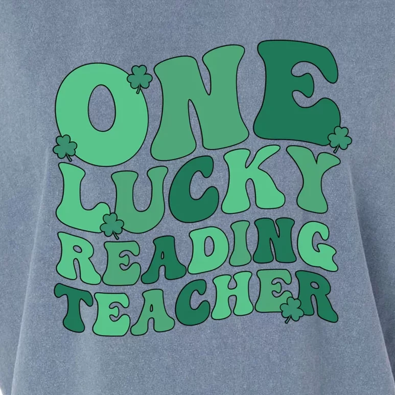 Lucky Reading Teacher St Patrick's Day Reading Specialist Gift Garment-Dyed Women's Muscle Tee