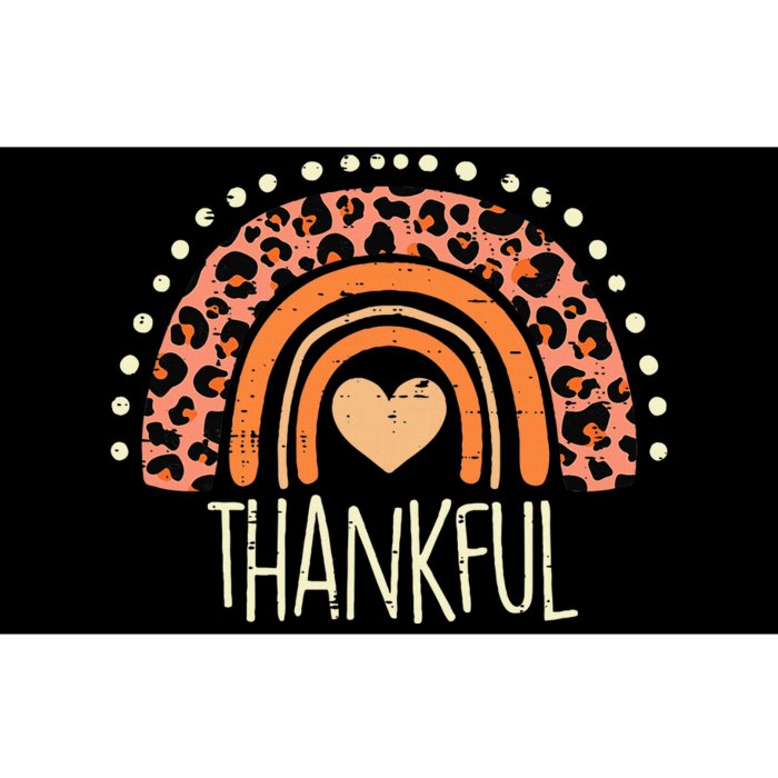 Leopard Rainbow Thankful Thanksgiving Teacher Bumper Sticker