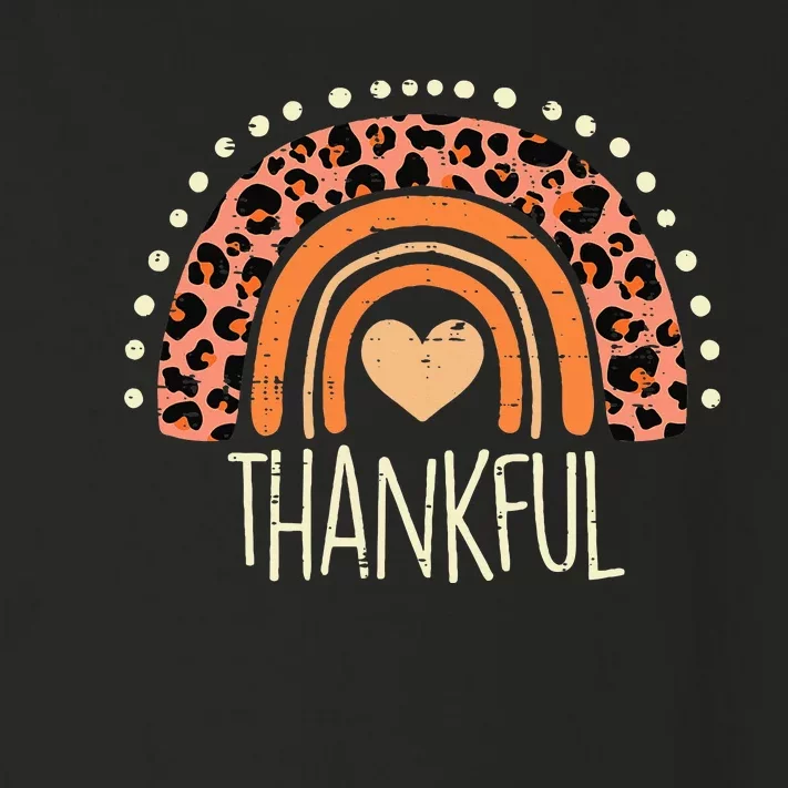 Leopard Rainbow Thankful Thanksgiving Teacher Toddler Long Sleeve Shirt