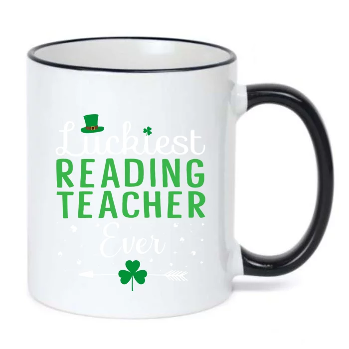 Luckiest Reading Teacher Ever Happy St Patricks Day Matching Gift Black Color Changing Mug