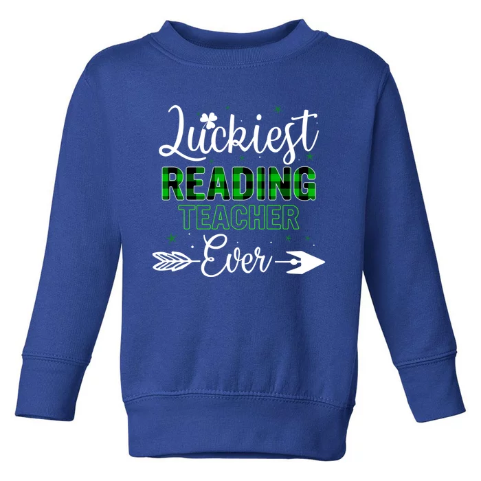 Luckiest Reading Teacher Ever Matching St Patricks Day Gift Toddler Sweatshirt