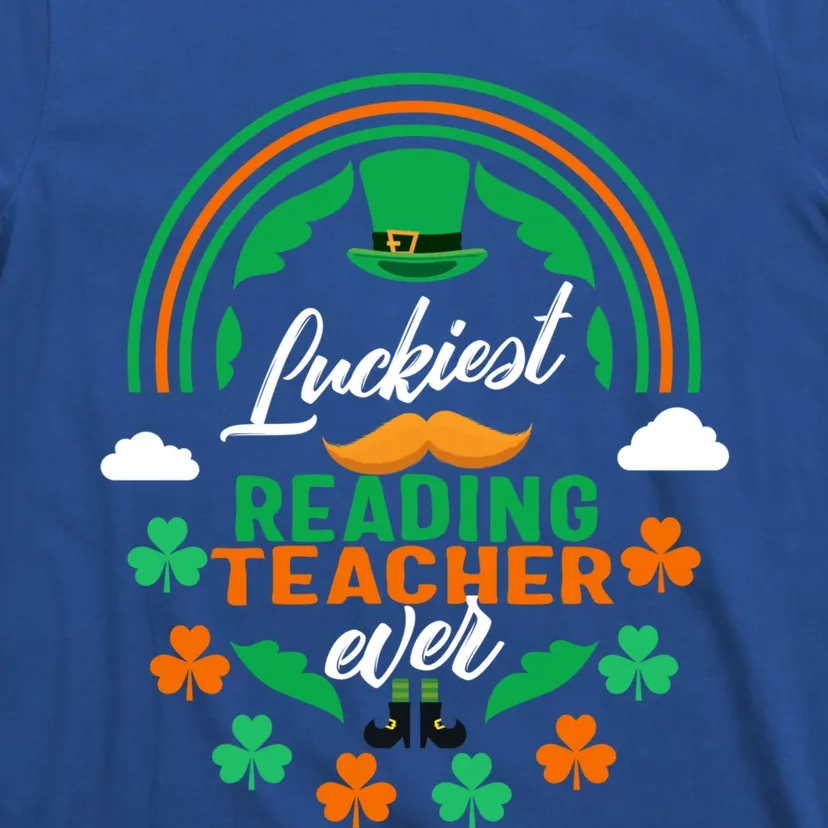 Luckiest Reading Teacher Ever Shamrock Top Hat St Patricks D Meaningful Gift T-Shirt