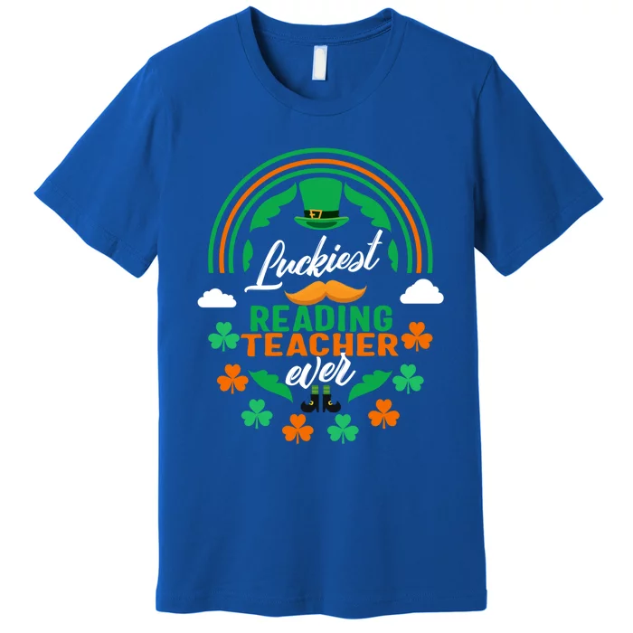 Luckiest Reading Teacher Ever Shamrock Top Hat St Patricks D Meaningful Gift Premium T-Shirt