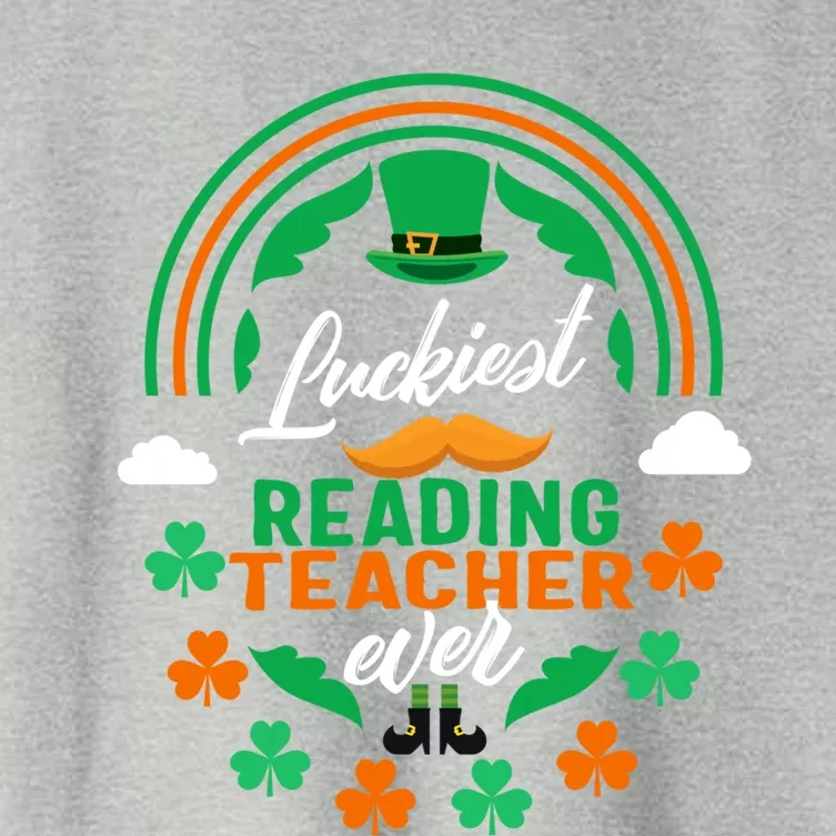 Luckiest Reading Teacher Ever Shamrock Top Hat St Patricks D Meaningful Gift Women's Crop Top Tee