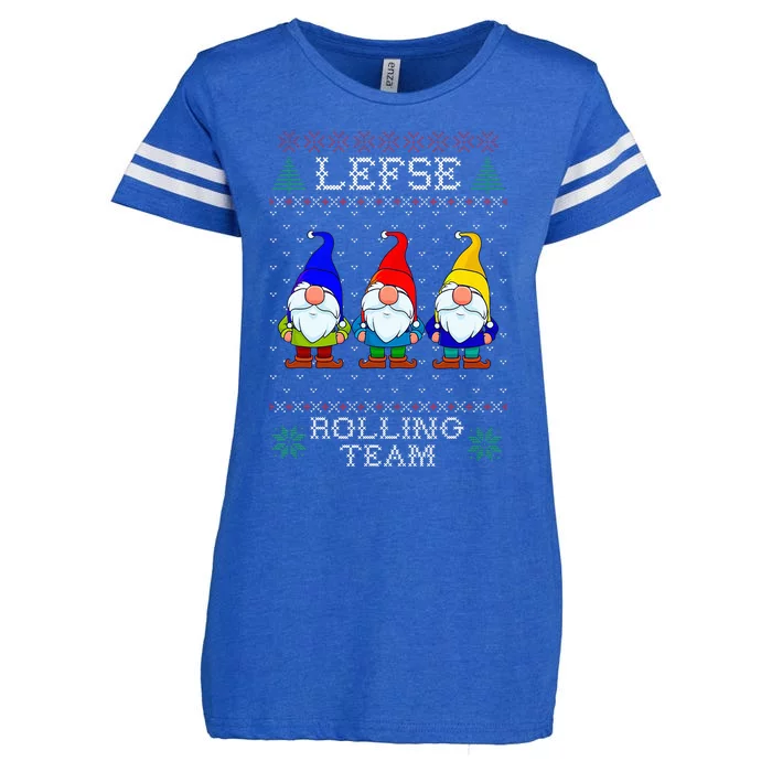 Lefse Rolling Team Christmas Baking Tomte Gnome Xmas Enza Ladies Jersey Football T-Shirt