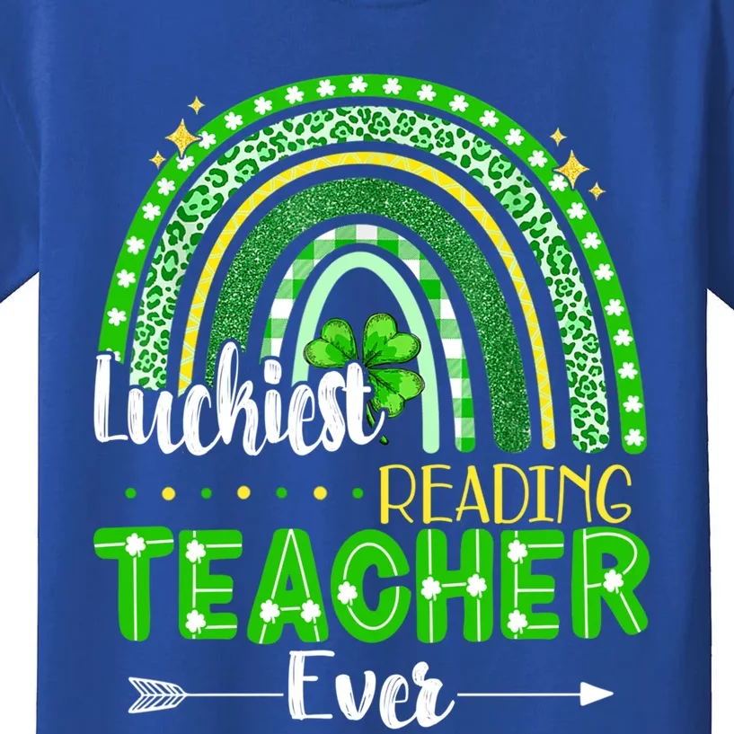 Luckiest Reading Teacher Ever St Patrick's Day Lucky Irish Gift Kids T-Shirt