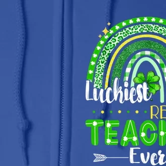 Luckiest Reading Teacher Ever St Patrick's Day Lucky Irish Gift Full Zip Hoodie