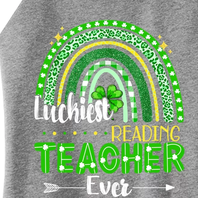 Luckiest Reading Teacher Ever St Patrick's Day Lucky Irish Gift Women’s Perfect Tri Rocker Tank